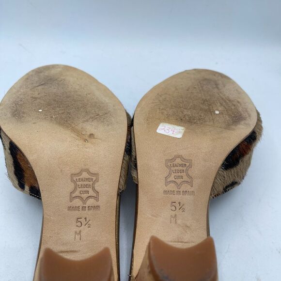 Costa Blanca Animal Print Buckle Open Toe Wooden Heel Shoe 5.5 - Picture 8 of 10